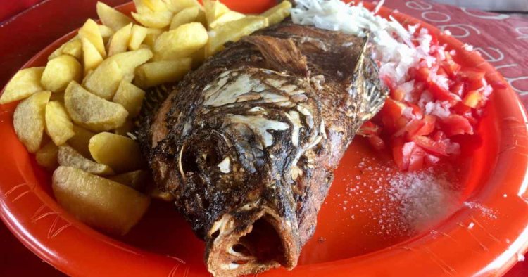 Prato de peixe no Ggaba