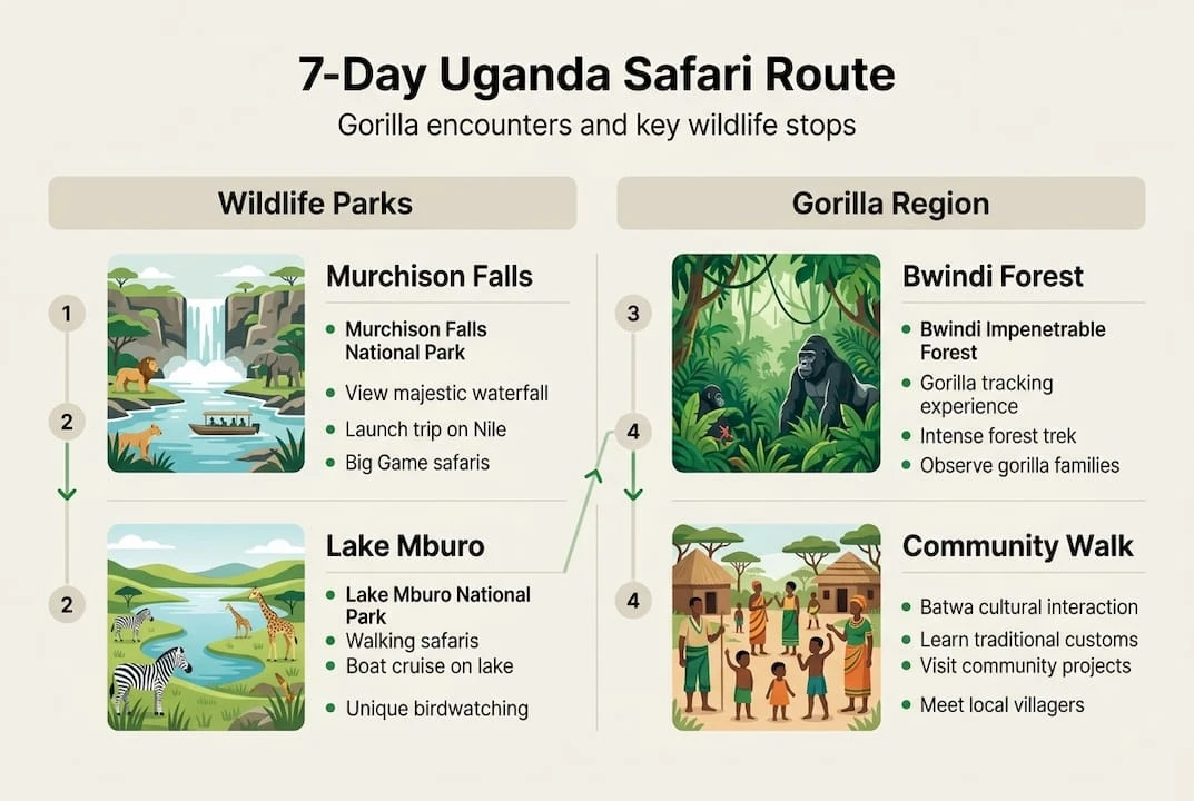 7-Day Uganda Itinerary: Gorillas, Wildlife & Kampala for First-Time Visitors